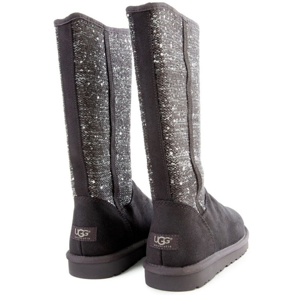 UGG Australia 1006711 Camaya Sequin Gray Winter Boot Shoes Sz 9 Women - Picture 3 of 9